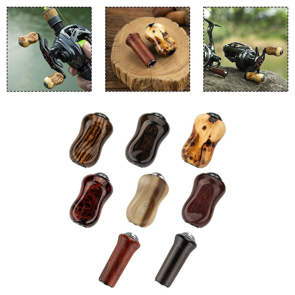 Stylish Wooden Fishing Reel Handle Ergonomic Design for Fishing Comfort