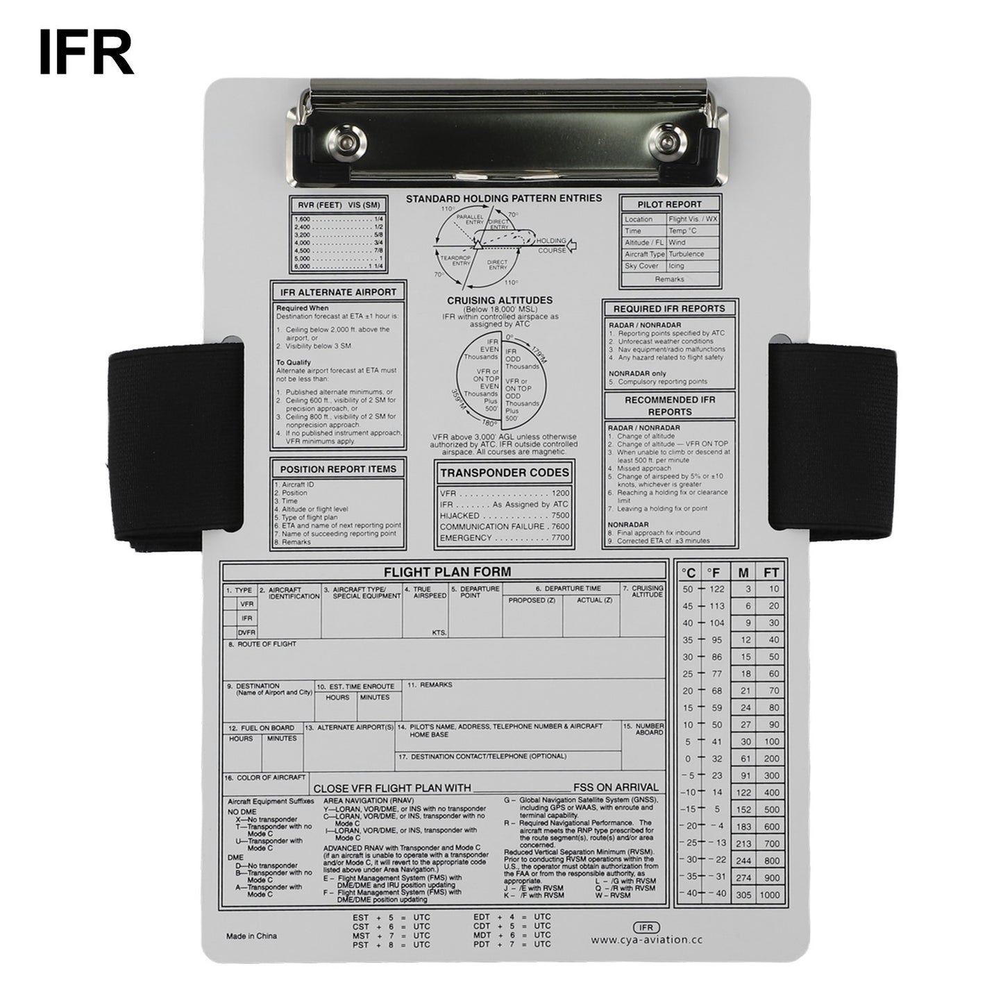 Aluminum Knee Board with Positioning Cards Essential for Flight Students