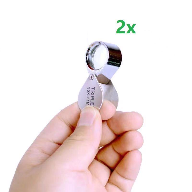 Portable Jewelry Loupe Foldable 30X Magnifier Coins Gemstone Inspection Tool