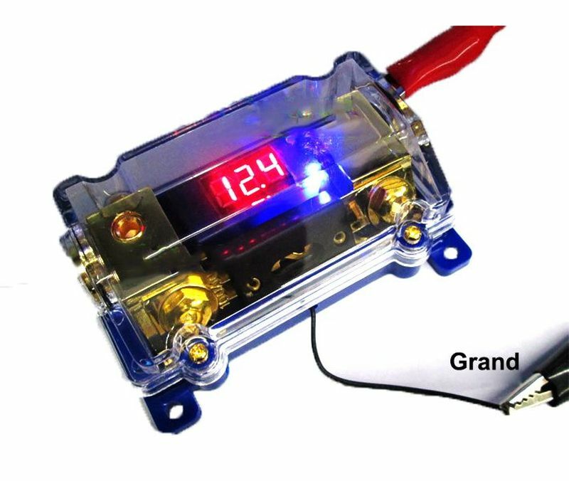 Auto Car Audio Overload Protector LED Voltage Display ANL Dist Block Fuse Holder