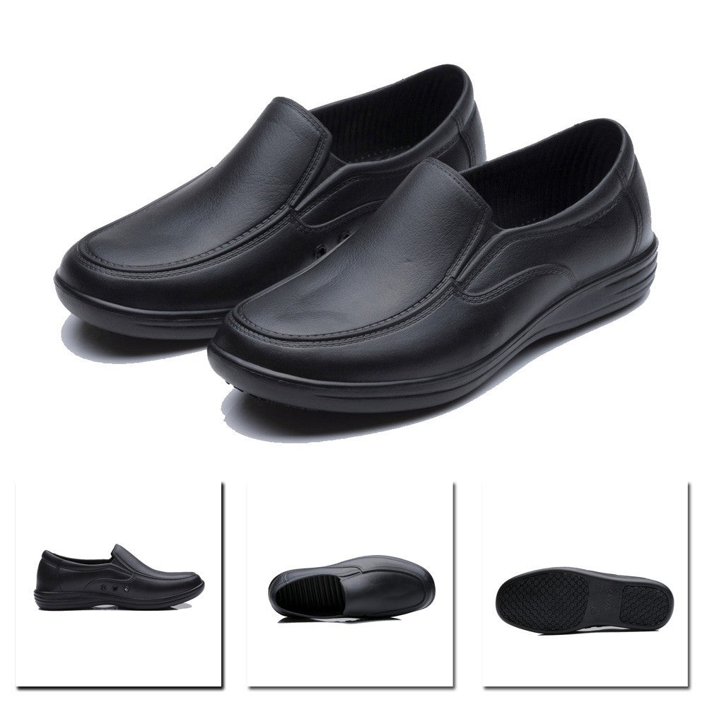 Mens Restaurant Oil Resistant Kitchen Work Shoes Loafer Slip-On Skid Non-Slip