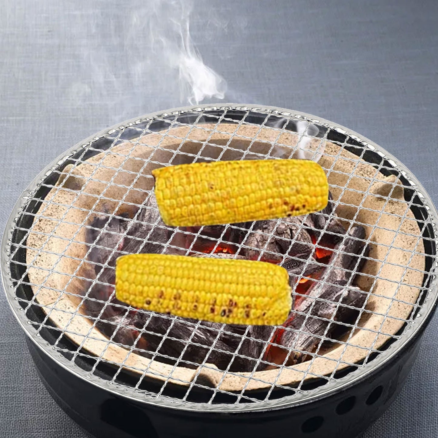 5pcs Round Disposable Wire Net Grill Racks Iron Roast Grate Cooking Barbecue BBQ