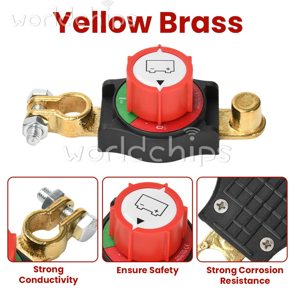 Top Post Battery Disconnect Switch 12-48V Marine Battery Cut-Off Switch Isolator