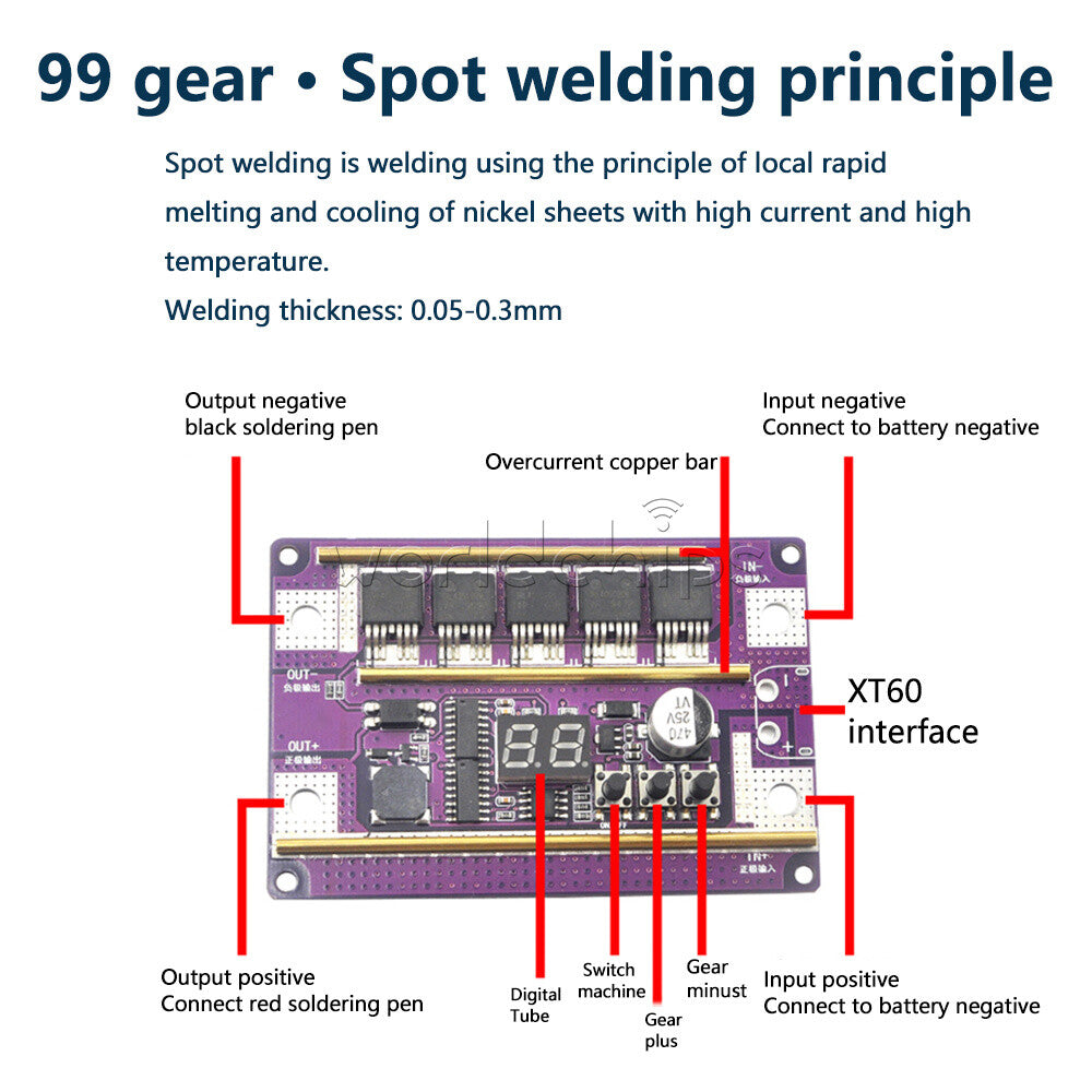 12V Mini Automatic Spot Welder Machine Control Board for 18650 Battery Welding