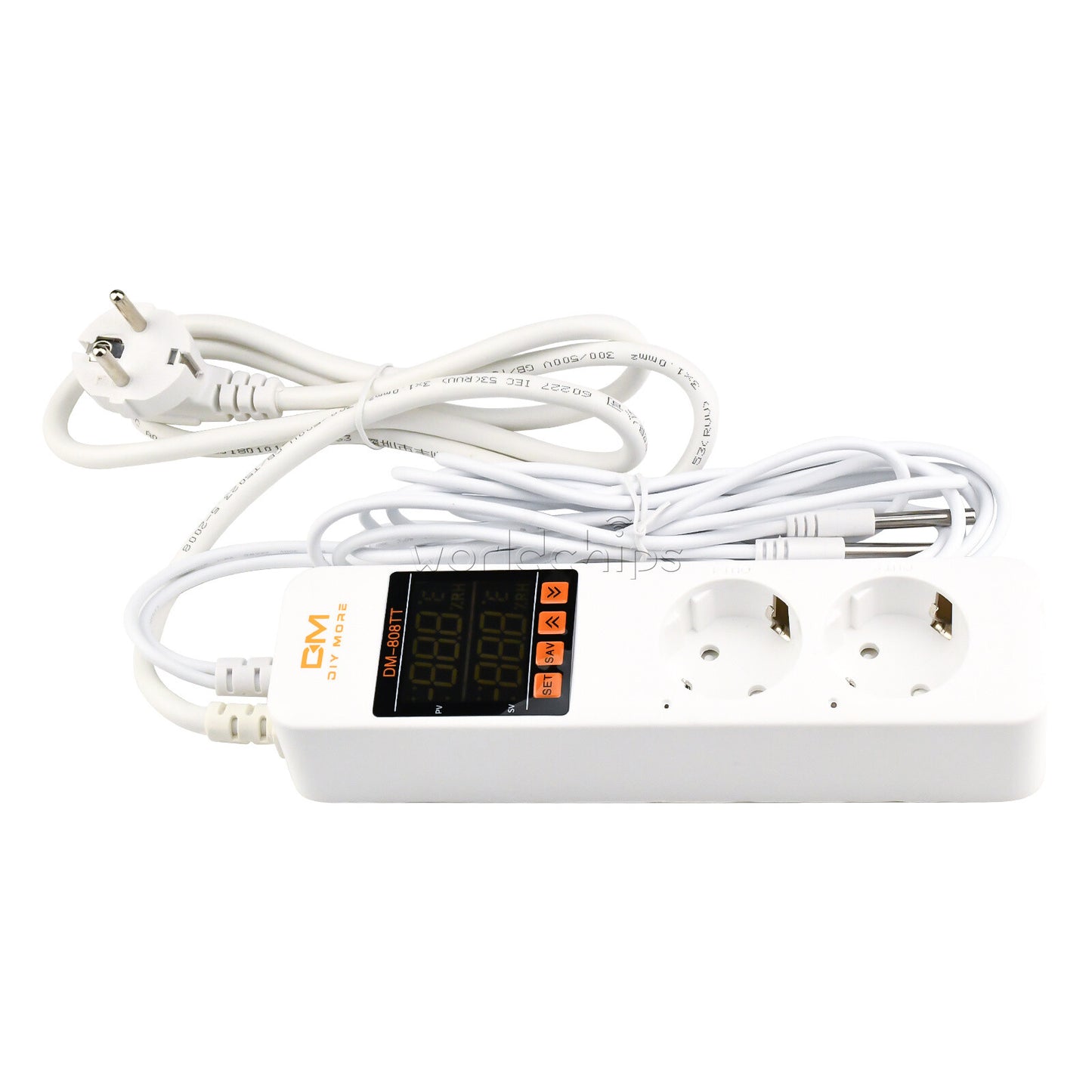DM-808TT AC 85-250V 10A Digital thermostat Controller Power Socket EU+US Pulg