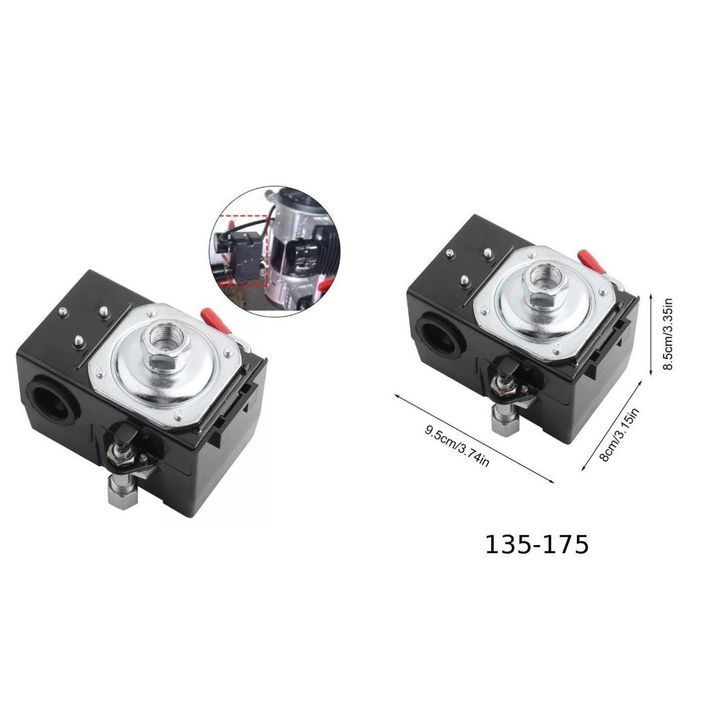 240V Air Compressor Pressure Switch with 135 to 175 PSI Pressure Range