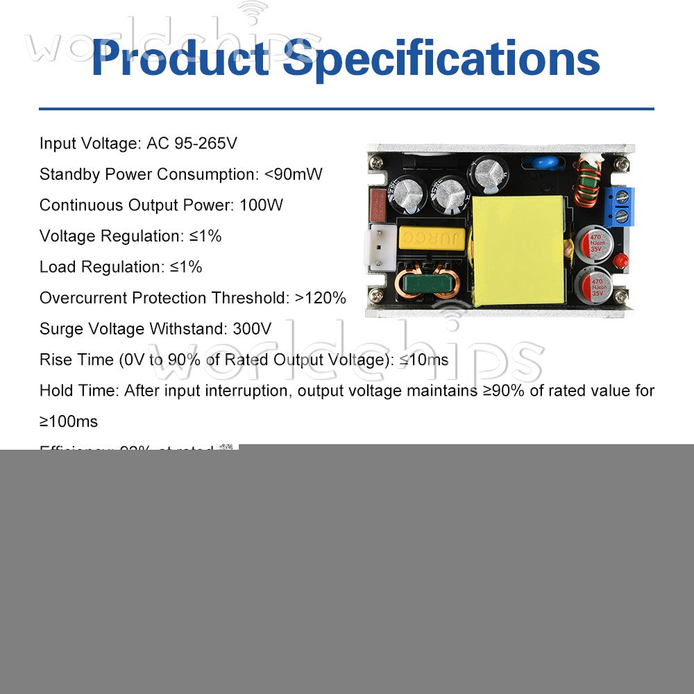 AC 95-265V to DC 24V 4A / 12V 8A 100W High-Power Switching Power Supply Board