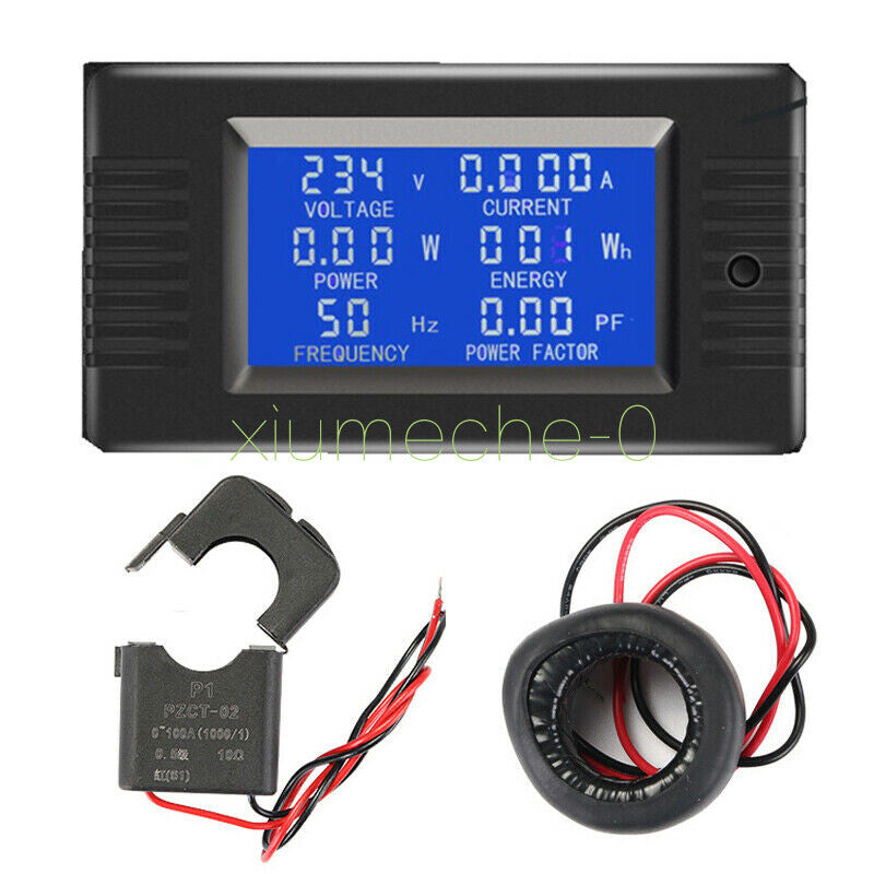 AC 80~260V 100A Single Phase Digital Ampermeter Power Energy Voltmeter Ammeter M