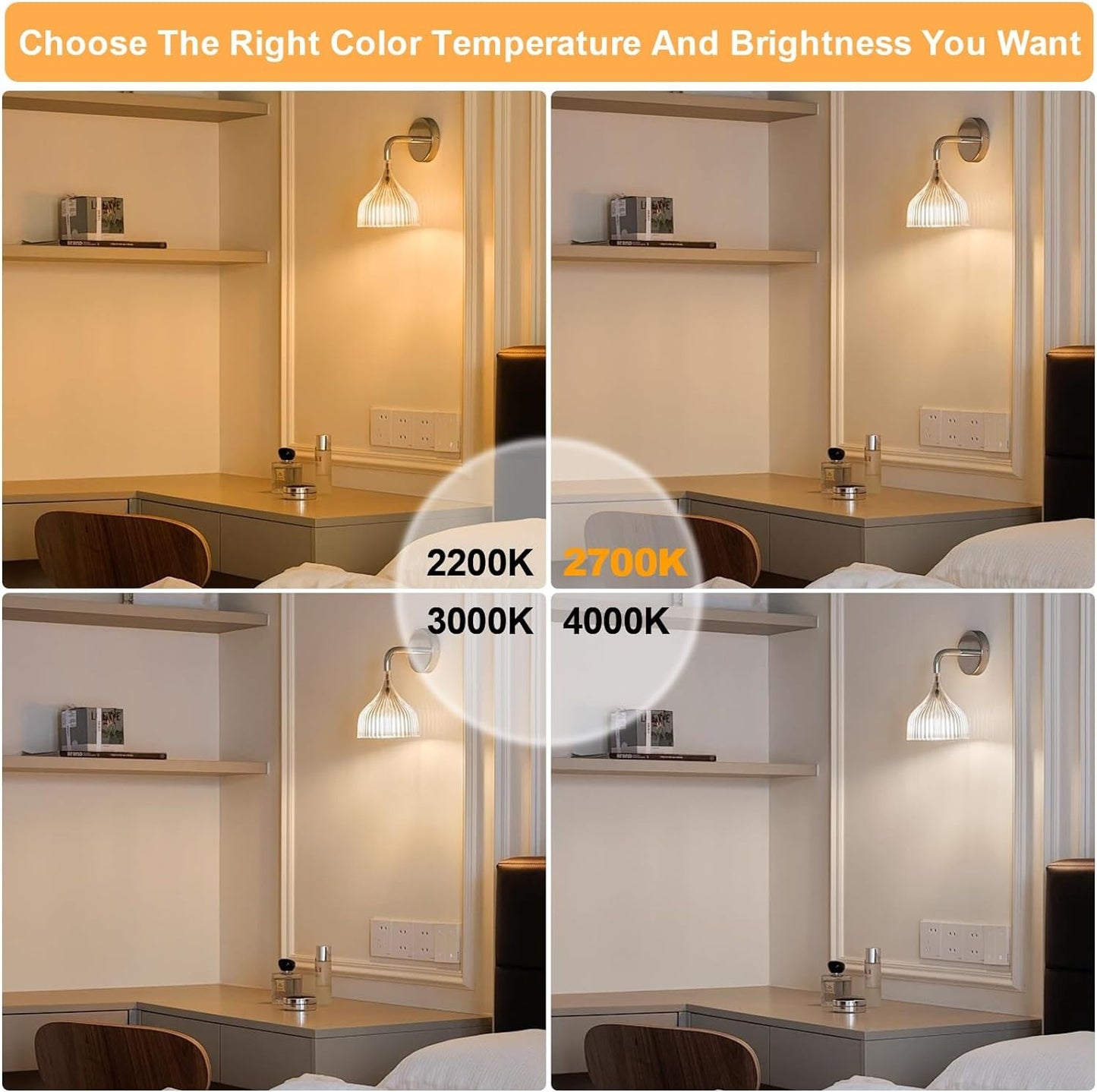 E26 LED Bulb 6W Equivalent 60 Watt, Vintage Edison Bulbs, Warm White 2700K Amber