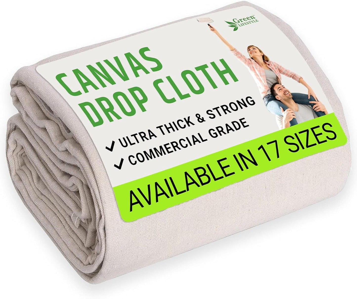 All Purpose Canvas Drop Cloths - Drop Cloth for Painting, Floor Cover, Heavy Dut
