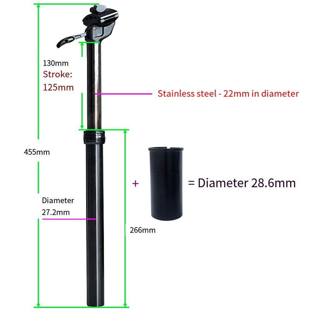 Bike Dropper Seatpost Hand Regulation Diameter Options Lightweight Design