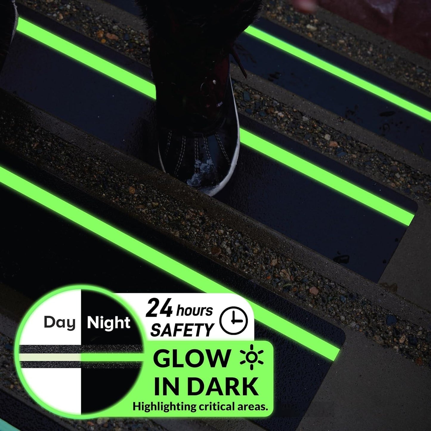 Lifegrip anti Slip Traction Treads with Glow in Dark Stripe (10-Pack), 6" X 32",