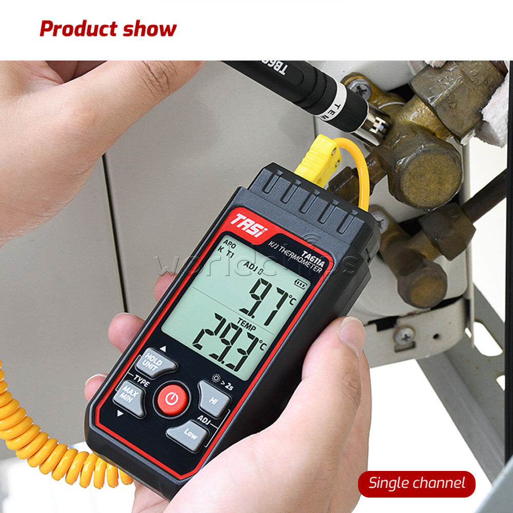 TASI TA611A/B Digital Thermocouple K/J Thermometer Contact Temperature Tester
