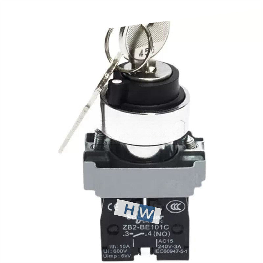 2/Piece  Key Selection Switch XB2BG45C XB2-BG45C 2-gear Self-locking 1NO 1NC
