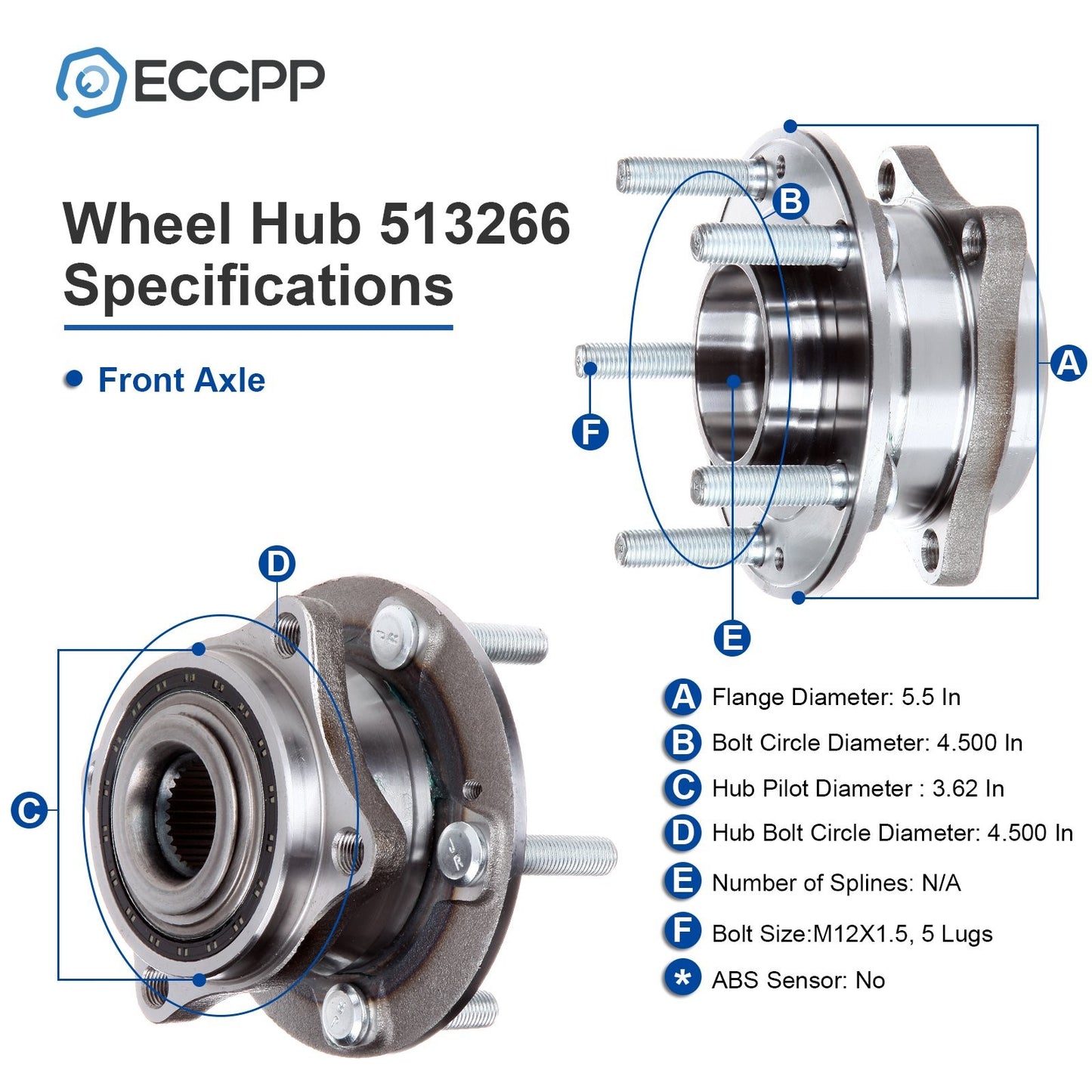 1Pc Wheel Hub Bearing Front For Hyundai Santa Fe Veracruz Kia Sorento NON-ABS