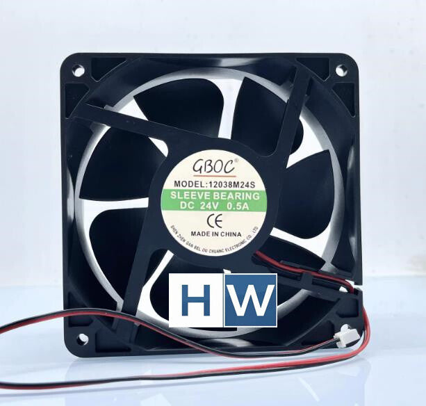 1PC GBOC 12038M24S DC24V 0.5A 12038 12CM 2-wire Heat Dissipation Fan