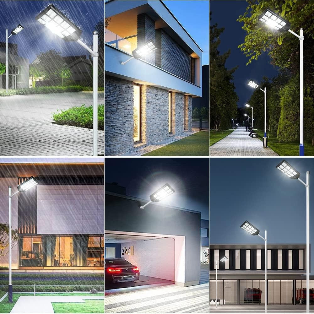 12000W Solar Street Light, 100000 Lumens Dusk to Dawn Motion Sensor