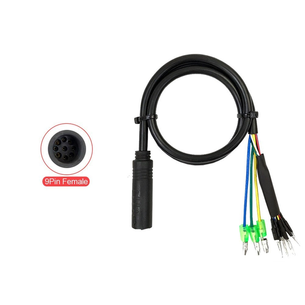 EBike 130cm 9 Pin Female Extension Motor Cable Motor Adapter/With-Hall-Connector
