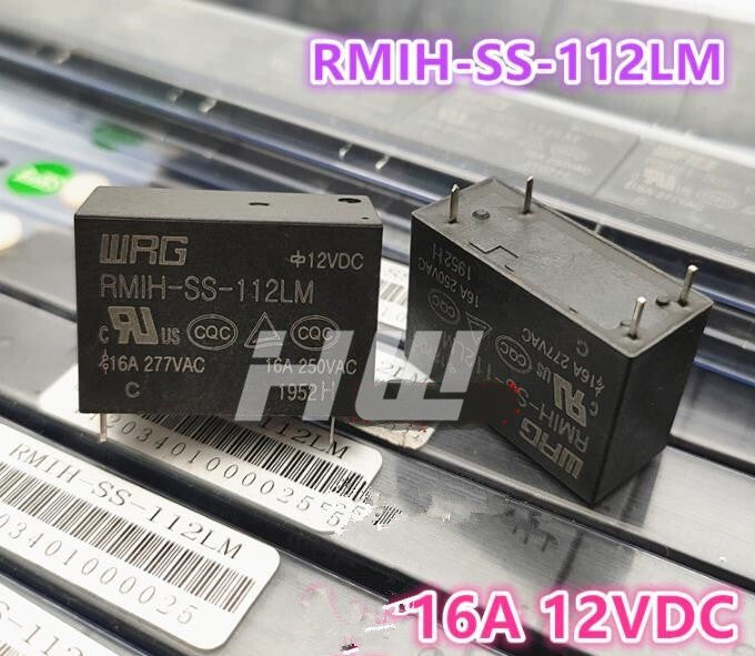5Pcs   RMIH-SS-112LM WRG Power Relay  12V 4-Pin 16A 12VDC