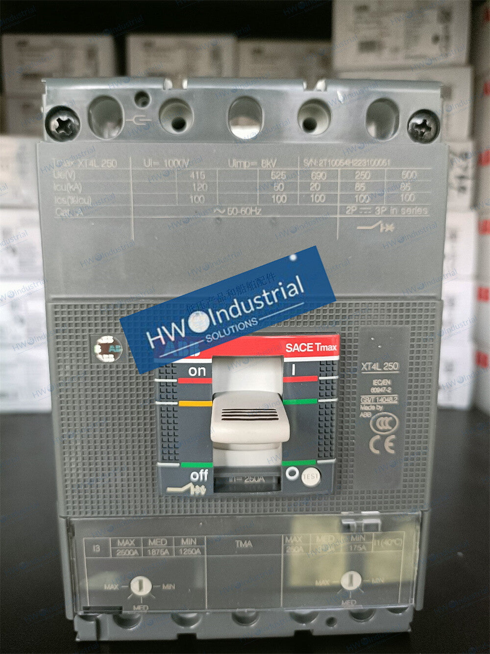 1/Piece XT4L250 TMA250-2500 F F 3P 250A  ABB Molded Case Circuit Breaker