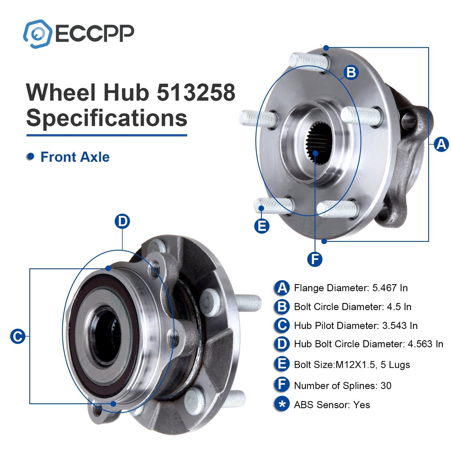 1Pc Wheel Hub Bearing Front For Toyota RAV4 3.5L 2006-2018 Scion tC Manual Trans