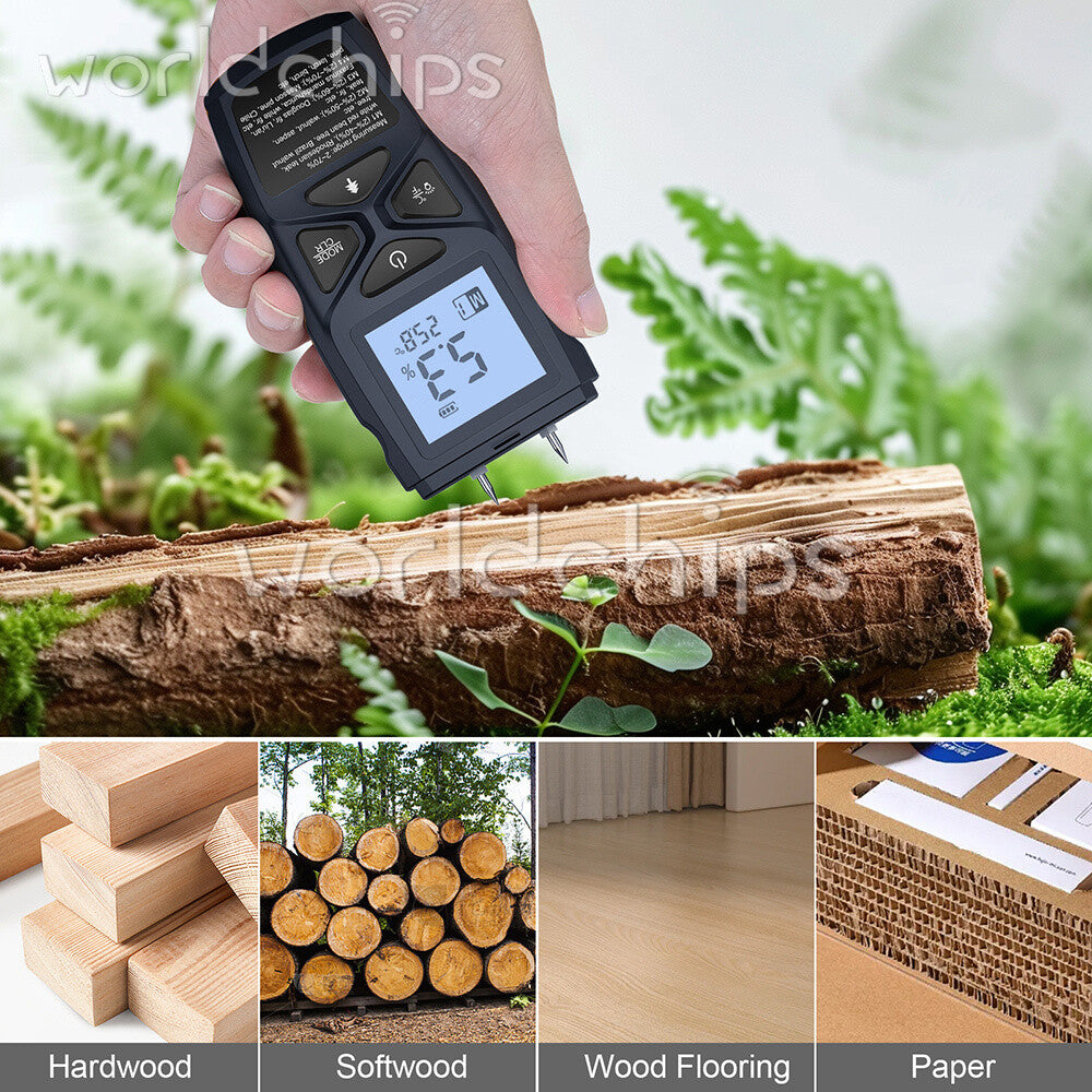 Digital Wood Moisture Meter Detector Tester Wood Firewood Paper Cardboard ℃/℉