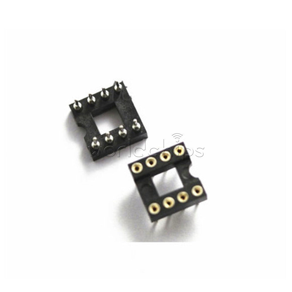 100PCS 8/14Pin DIP SIP Round IC Sockets Adaptor Solder Type Gold Plated Machined