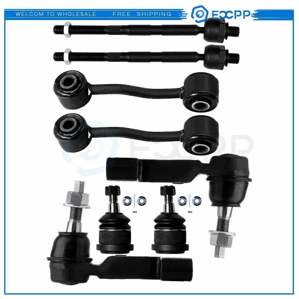 8PCS Front Tie Rods Ball Joints Sway Bars Suspension Fits 2006-2007 Jeep Liberty
