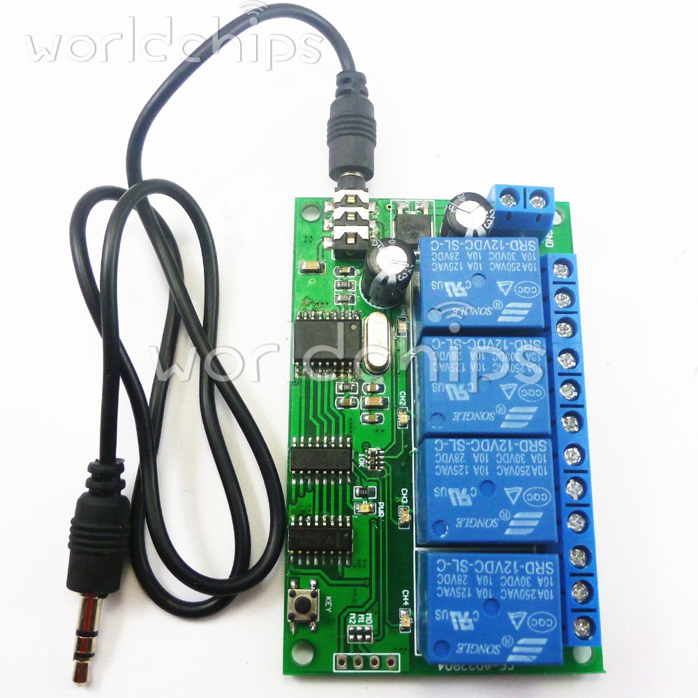 AD22B04 4-Channel MT8870 DTMF Audio Decoder Relay Remote Control Command Module
