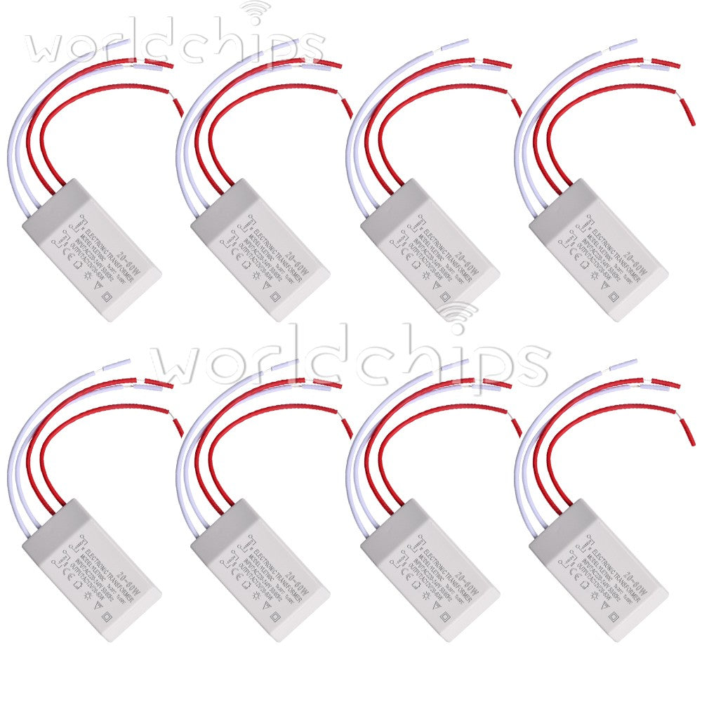 10PCS 20-60W 220V To AC12V LED Halogen Lamp Light Electronic Transformer Adapter