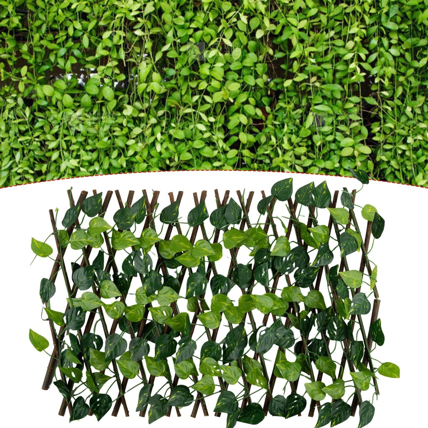 Expanding Trellis Artificial Flower Garden Wall Leaf Wood Fence Privacy/Screen