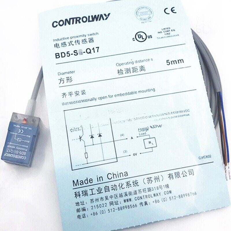 Replace for Controlway Small square BD5-S2-Q17 inductive proximity switch sensor