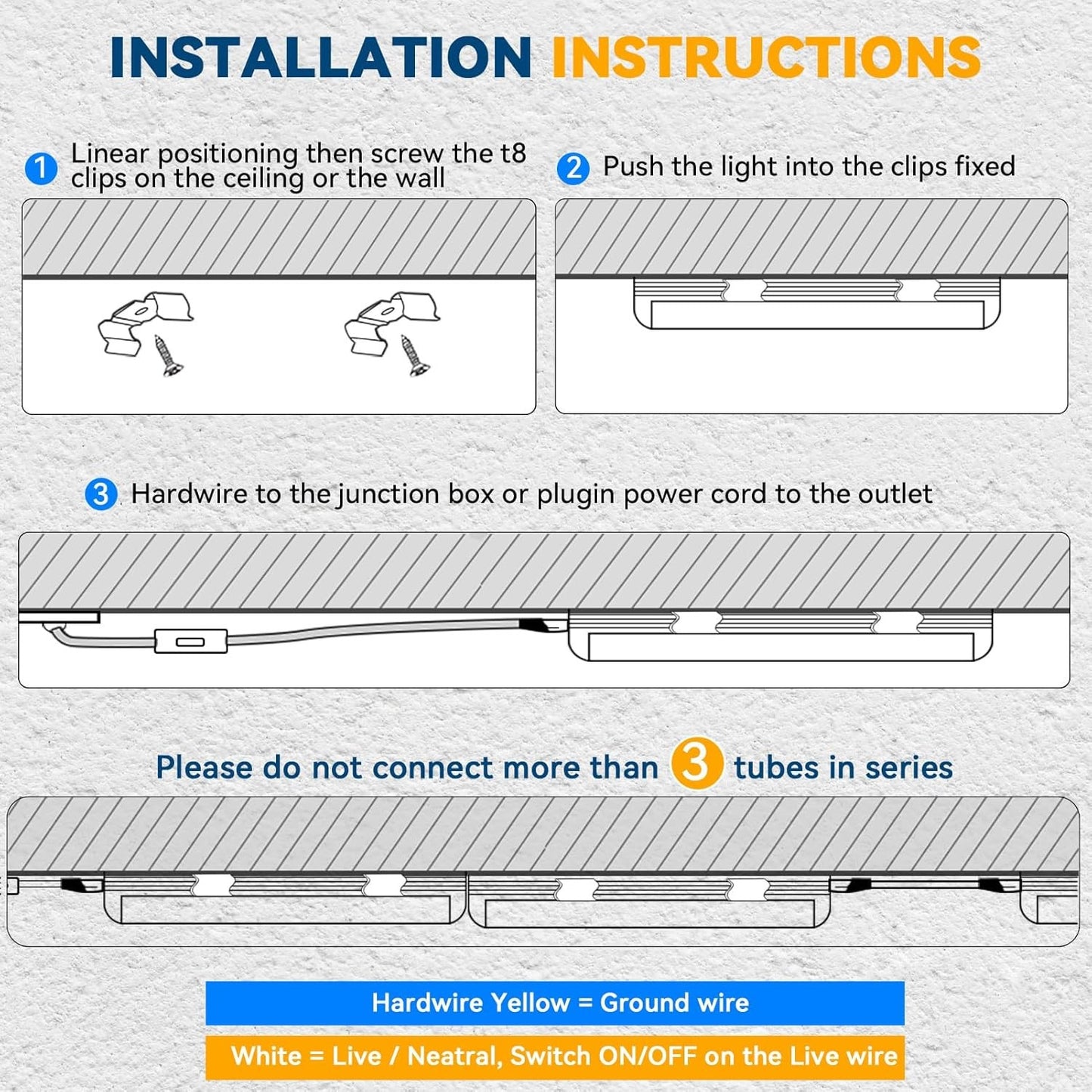 10-Pack 8FT 100W LED Shop Lights, 15000LM 6500K V-Shape Linkable Tubes