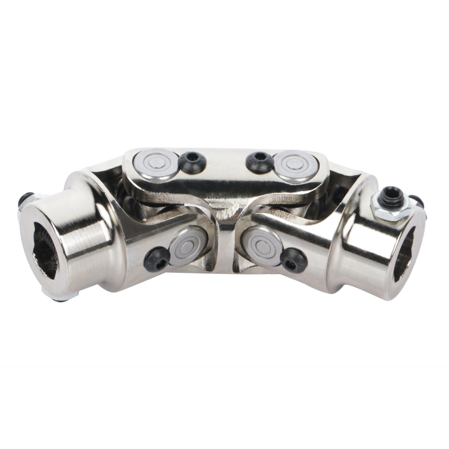 3/4" DD x 3/4" DD Universal Steering U-Joint Chrome Steel Double Shaft Coupler