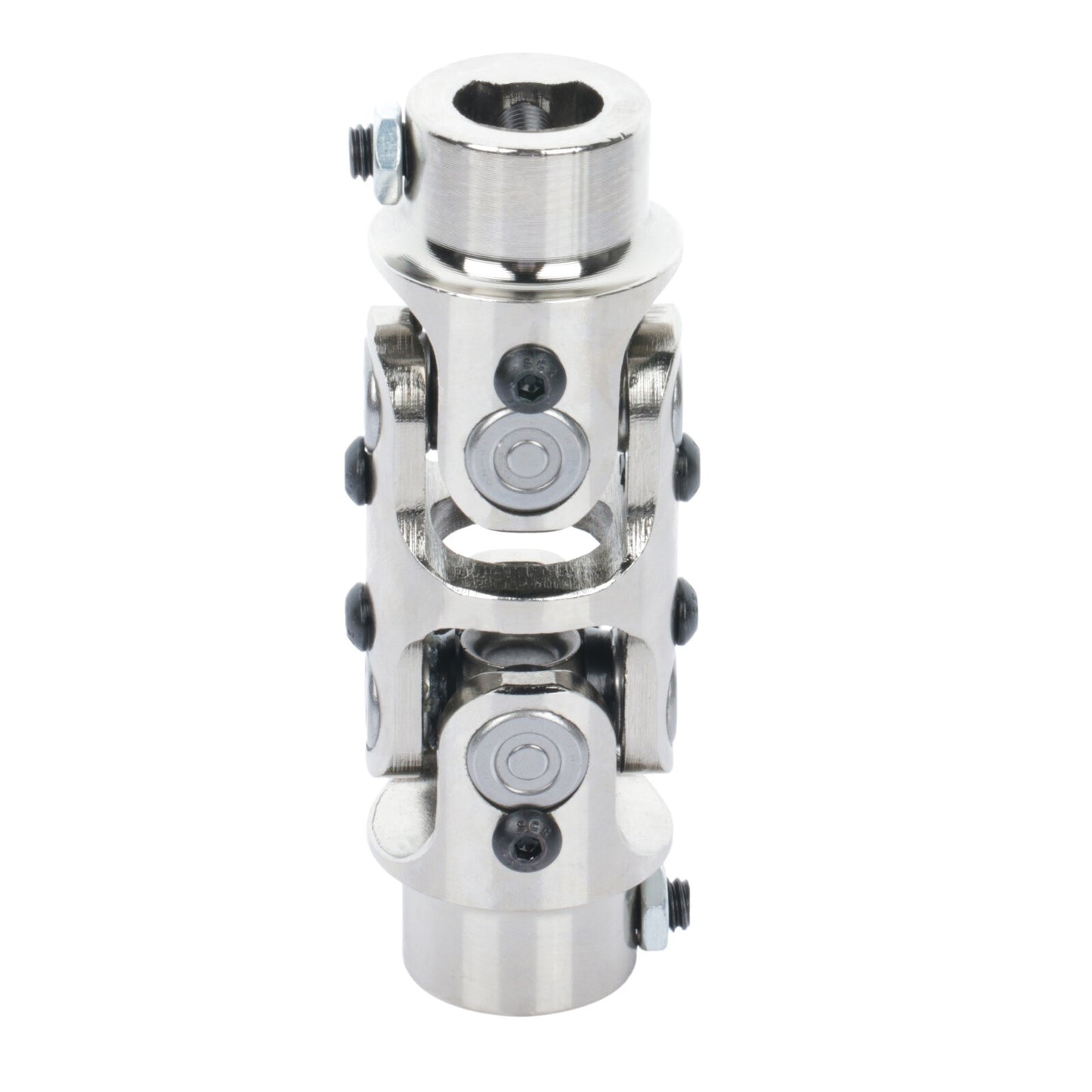 3/4" DD x 3/4" DD Universal Steering U-Joint Chrome Steel Double Shaft Coupler