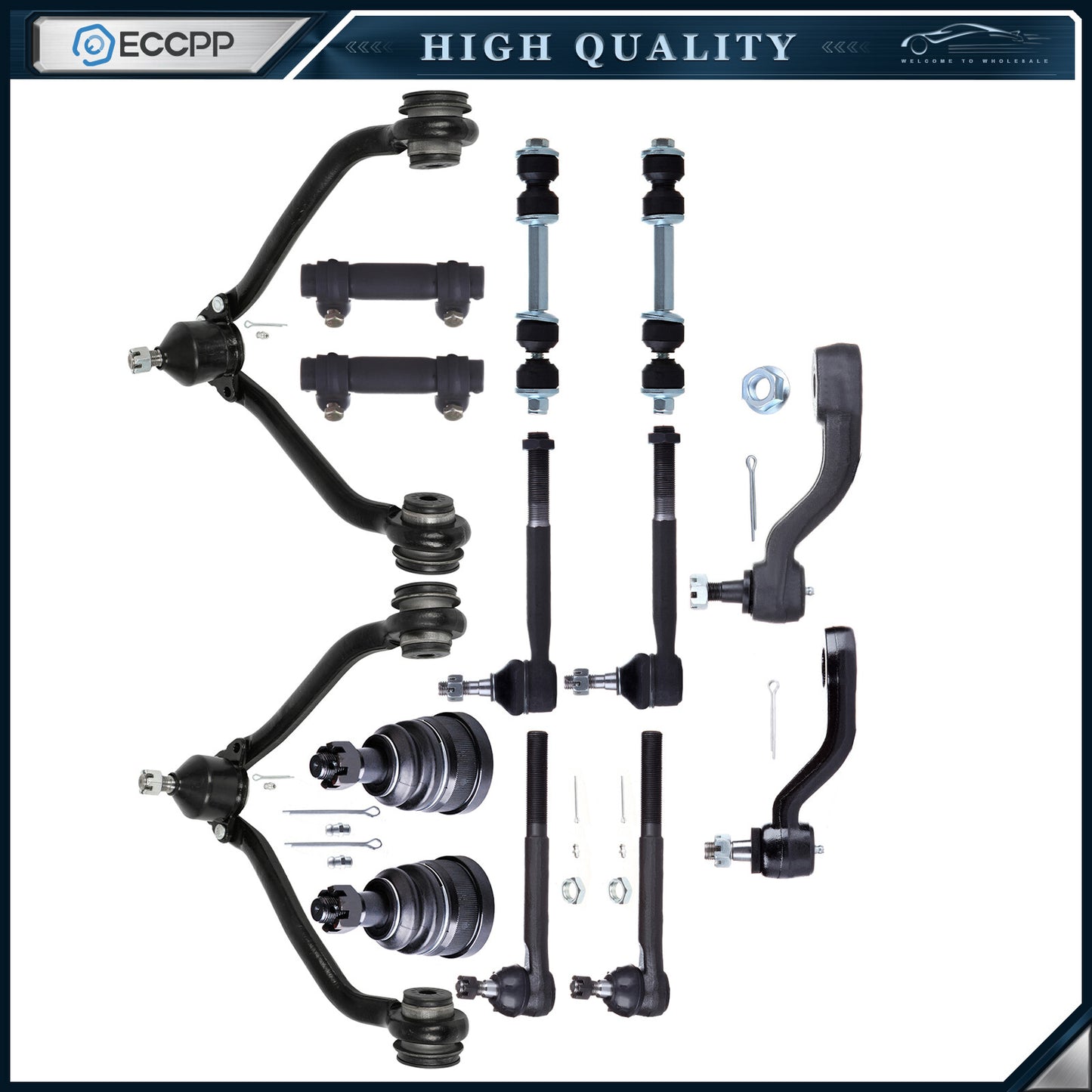 Front Control Arm Ball Joint Tie Rod Sway Bar Pitman Arm For 1993-2000 GMC C3500