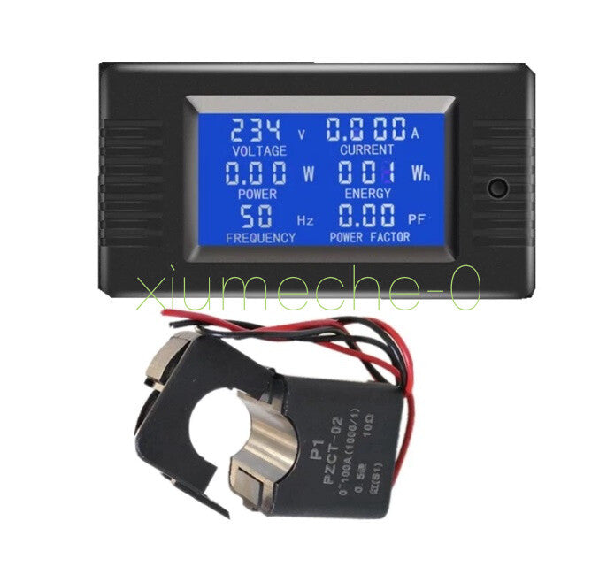 AC 80~260V 100A Single Phase Digital Ampermeter Power Energy Voltmeter Ammeter M