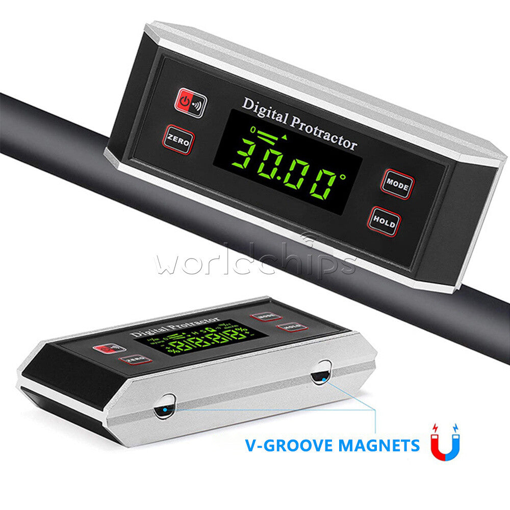4*90°Magnetic Digital Inclinometer Level Box Protractor Angle Finder Bevel Gauge