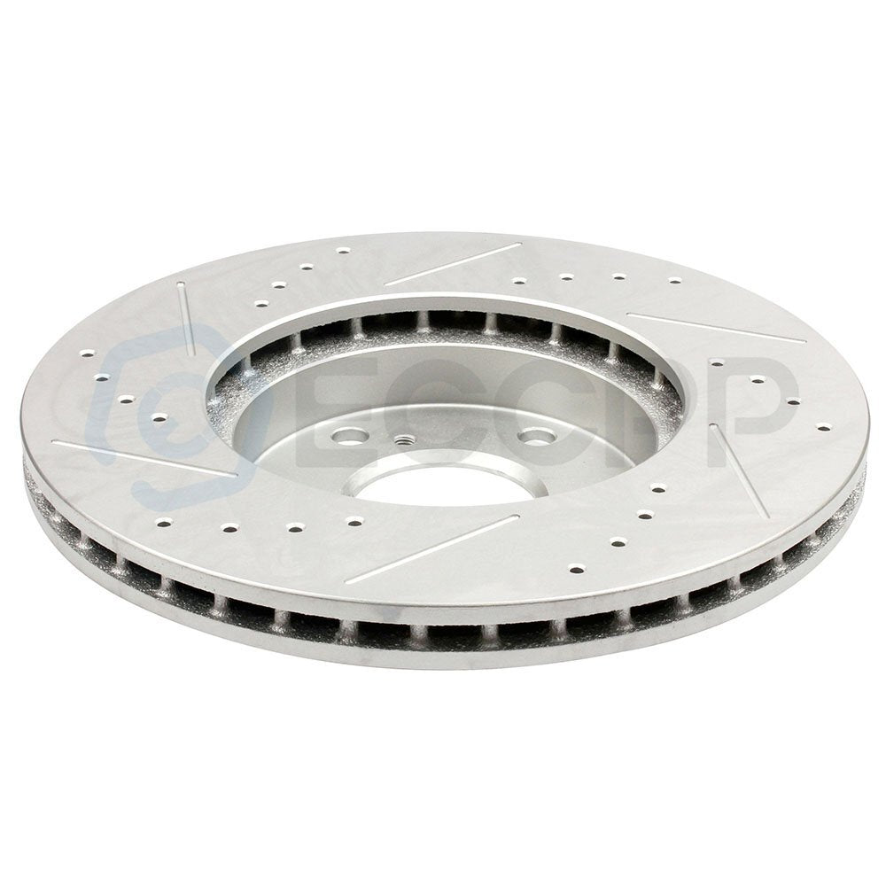 For 07 Honda Accord Sedan Front Brake Rotors And Ceramic Pads Drilled & Slotted