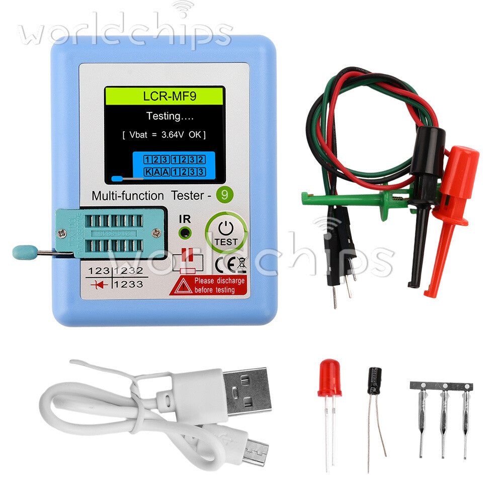 MF9 High Precision Transistor Tester Diode Triode NPN PNP MOSFET Rechargeable