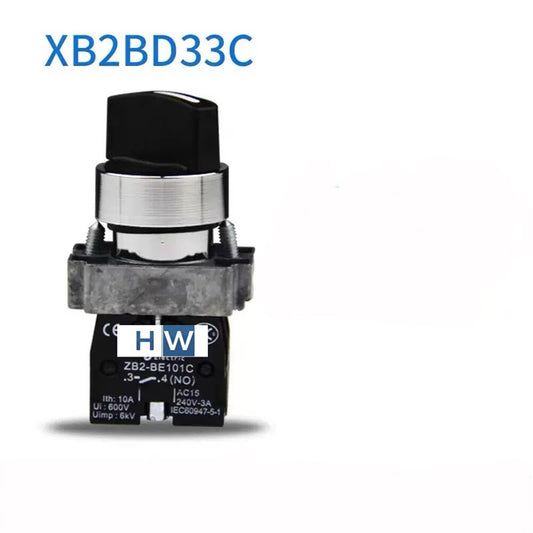 2/Piece  Selection Button Switch XB2-BD33C XB2BD33C 2NO 3-gear Self Locking