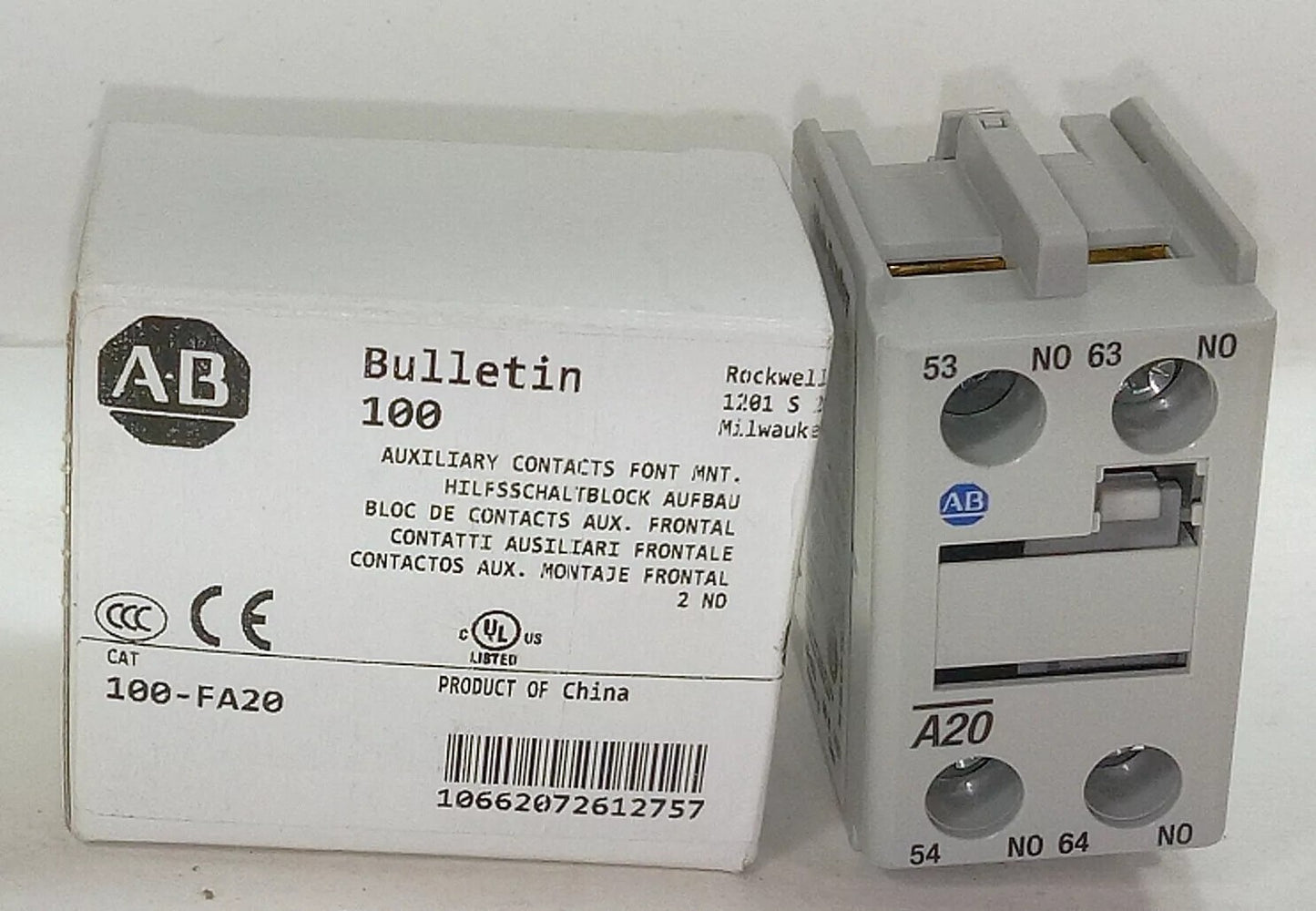 1pcs  For Allen-Bradley 100-FA20 1PCS Auxiliary Contact 100-FA20