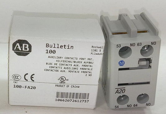 1pcs  For Allen-Bradley 100-FA20 1PCS Auxiliary Contact 100-FA20