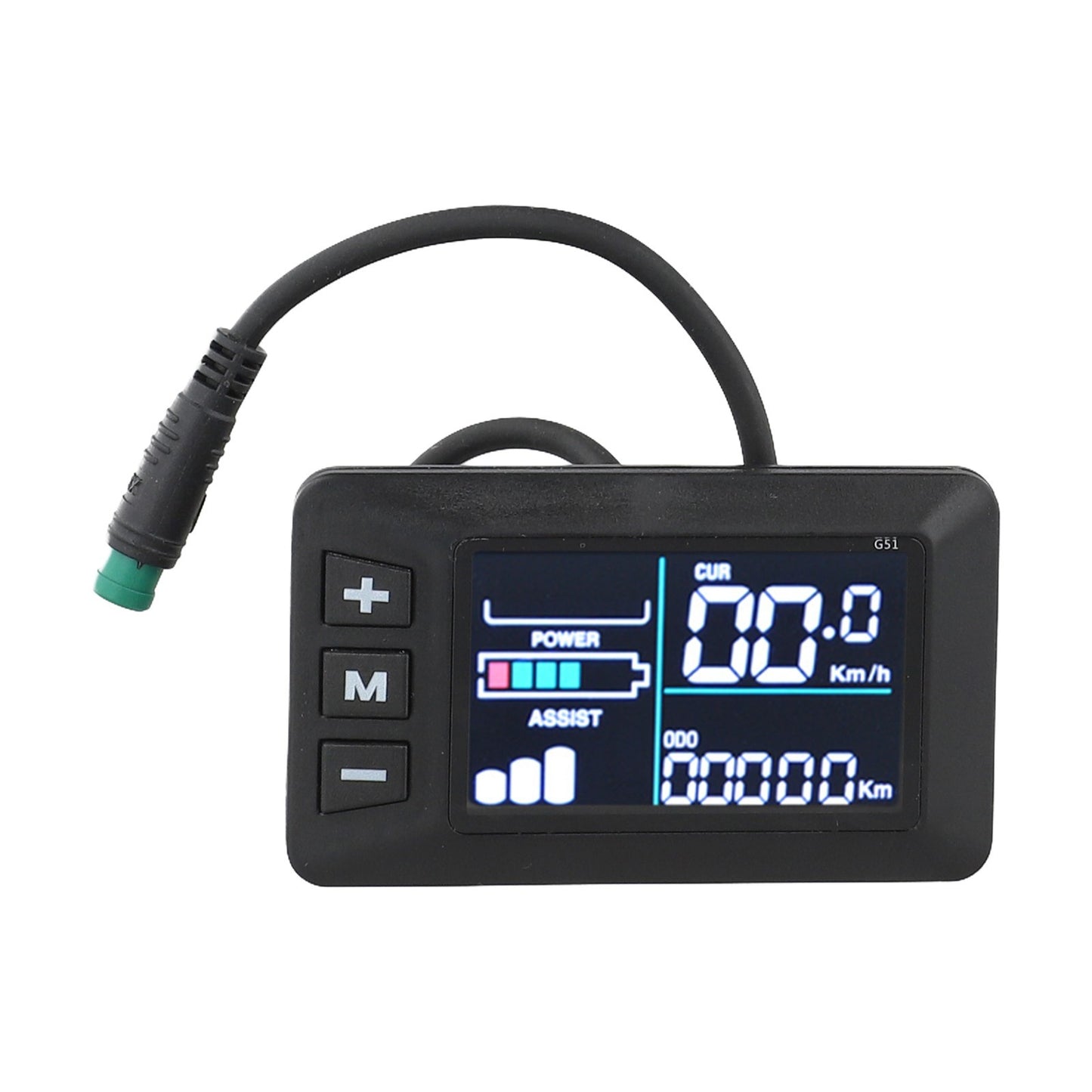 Sturdy E Bike LCD Display 24V 36V 48V with 5 Pins Waterproof Connector