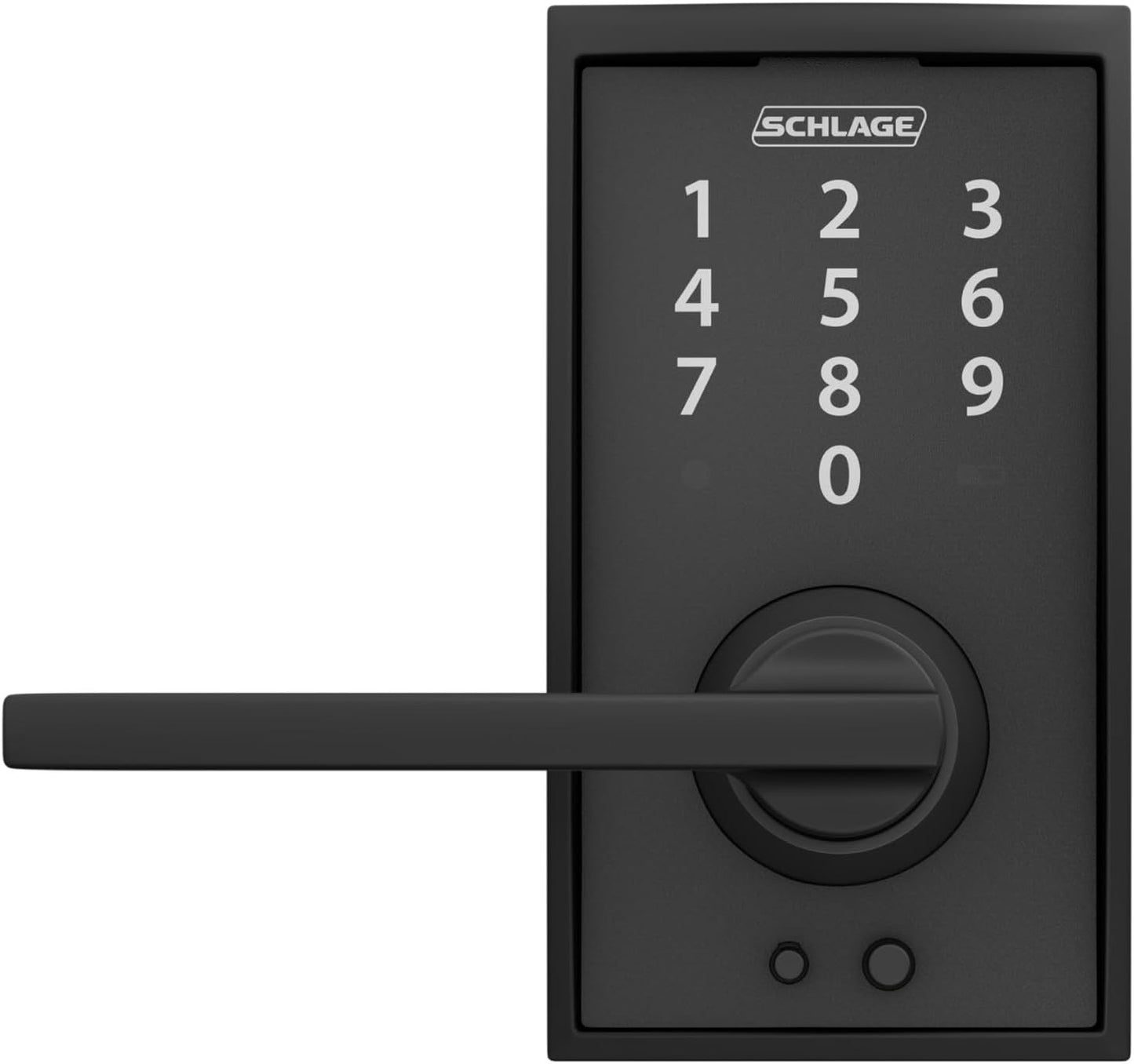 Touch Century Electronic Keyless Entry Lock, FE695, Latitude Lever, Matte Black