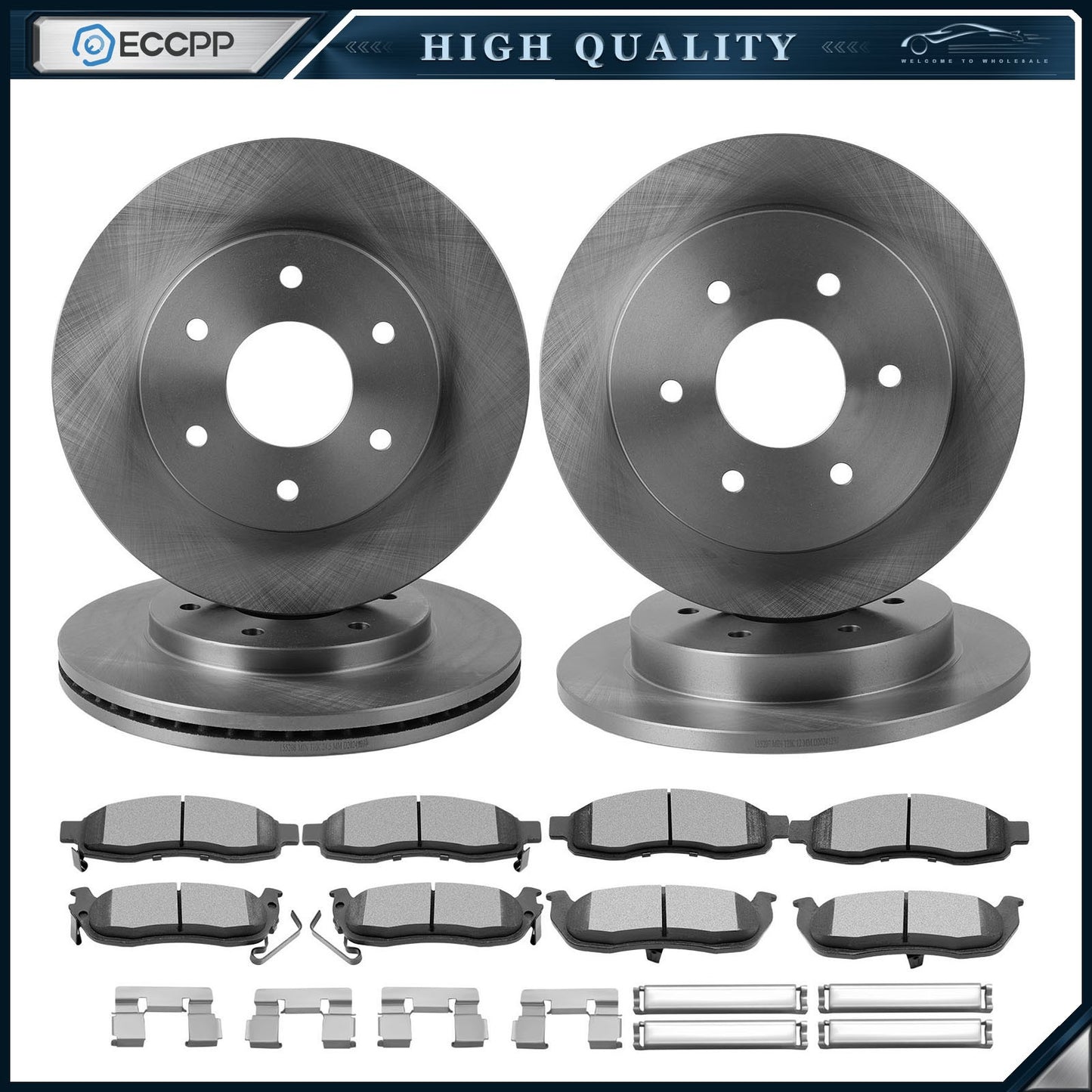 Front Rear Rotors Brake Pads for 2004 2005 Infiniti QX56 Nissan Armada Titan