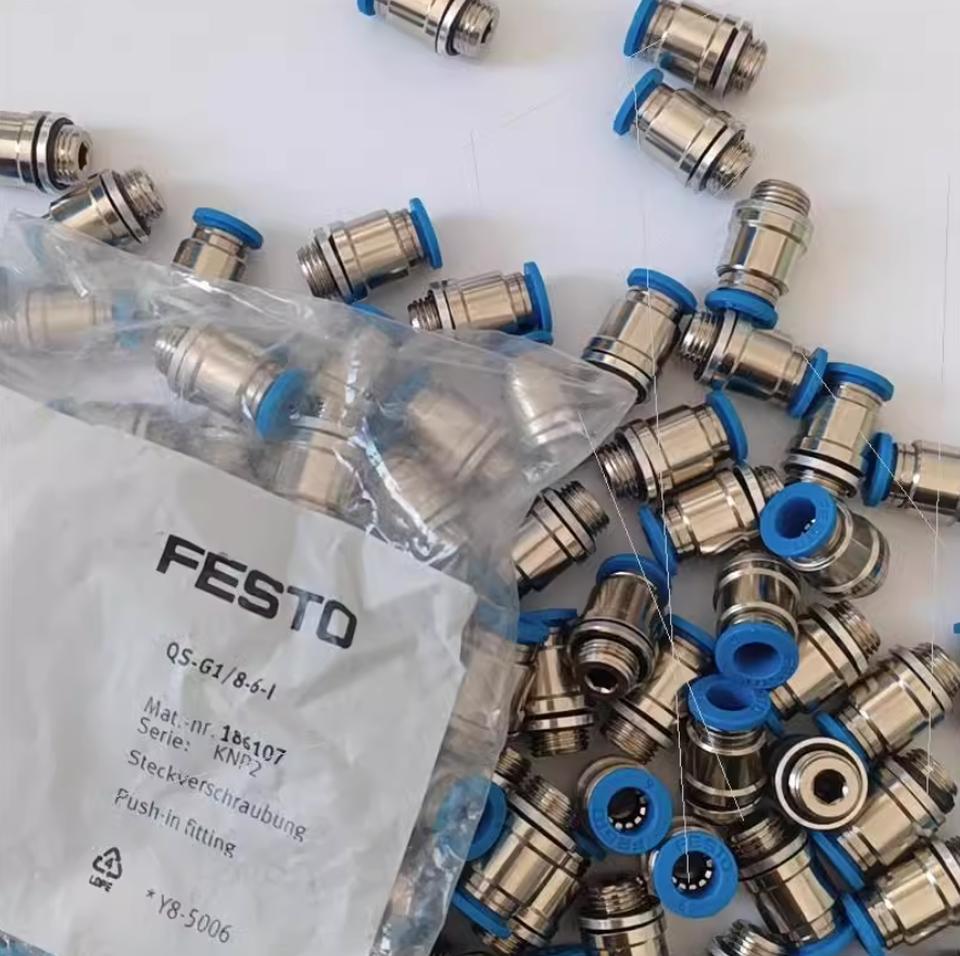 10Pcs FESTO QS-G1/8-6-I Push-In Fitting 186107