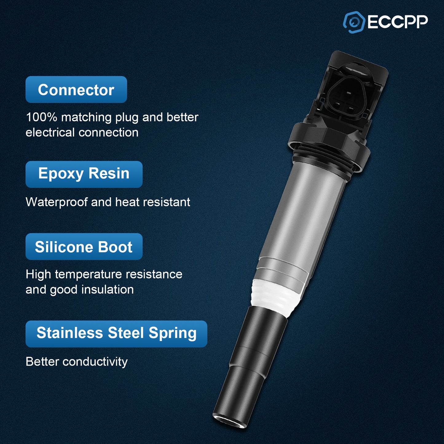 ECCPP 6 Ignition Coils For 11-13 BMW 135i 11-15 BMW 335i 12-18 BMW 640i 3.0L L6