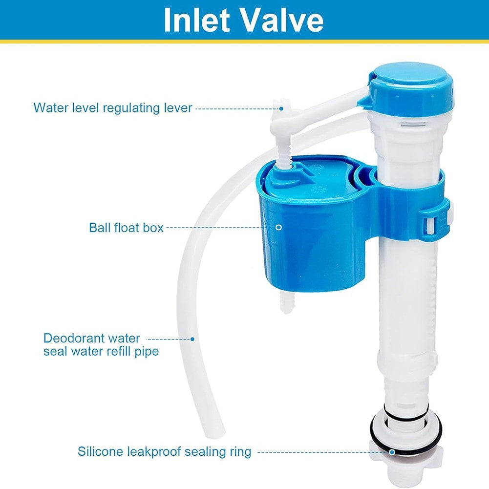 Toilet Flush System Replacement Kit with Dual Flush Mechanism Adjustable Valve