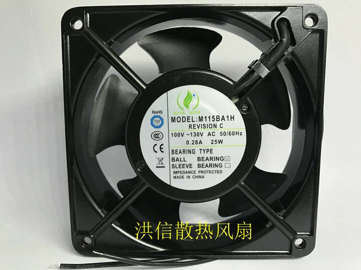 1 PCS  MUTUAL MOTOR  Fan  M115BA1H  AC100-130V 12038 12CM 2 Wire Aluminum frame